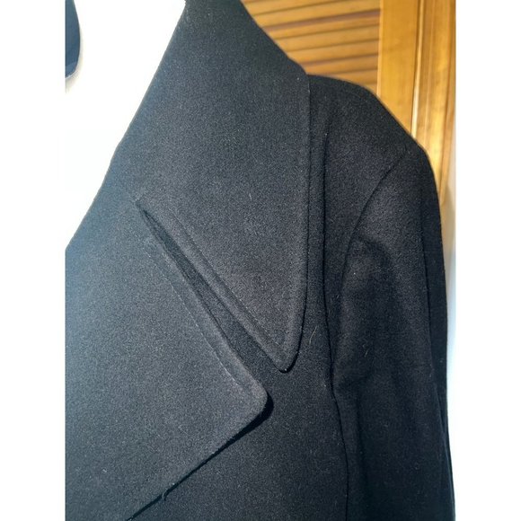 OAK Black Wool Admiral Coat -- Large - Picture 12 of 14